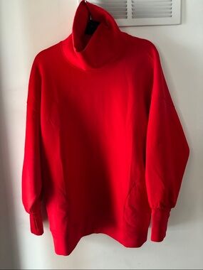 Free People Snuggle Up pullover. NWT. Red